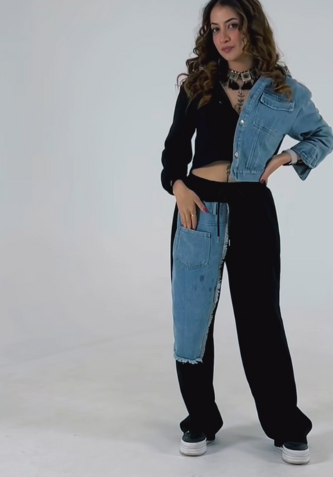 1029 Denim jogger Plus set