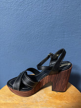Black & brown Moleca wedge