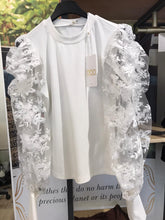 ITT712JH flowers Puff Sleeves top