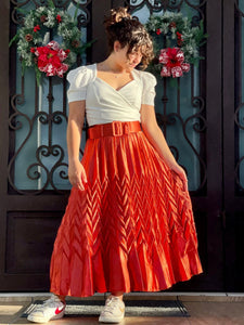 Metallic pleated skirt D Fashion Girl