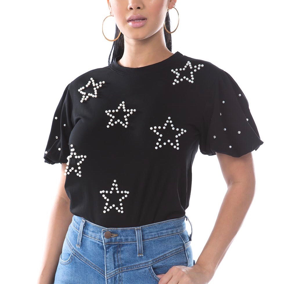 CT949 Puff Sleeved star top