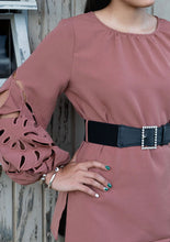 TX6609 Lazor cut long sleeves with belt