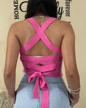 Cross crop top (pink)