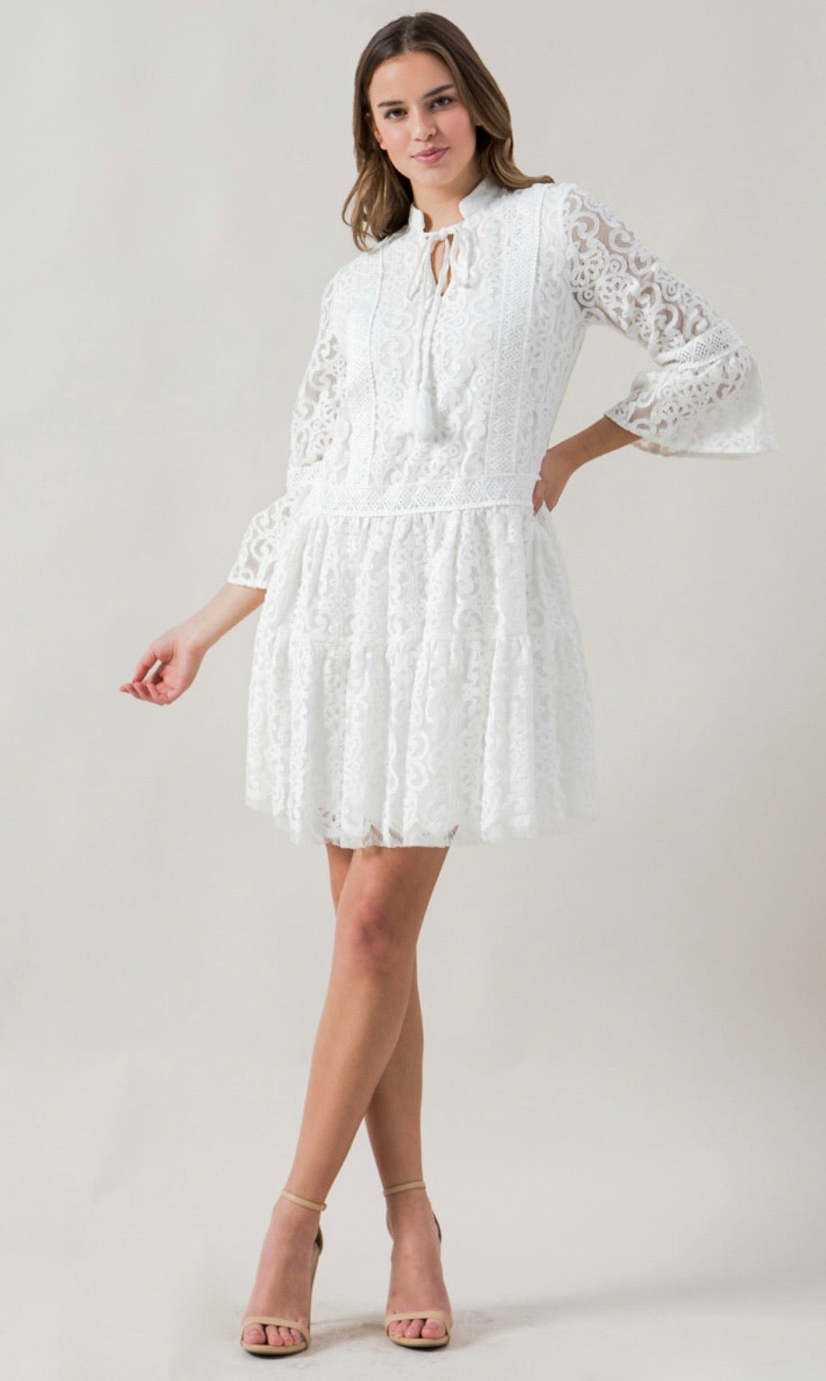 White Lace Babydoll Dress – D’ Fashion Girl
