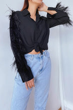 CT1865 Feathers long sleeve top